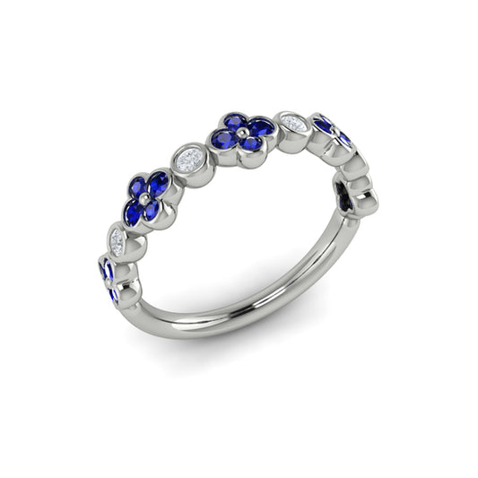 Sapphire Bloom Diamond Band