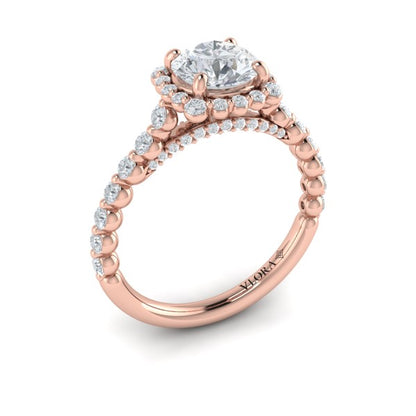 Floating Halo Round Engagement Ring