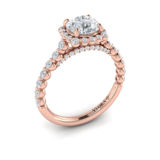 Floating Halo Round Engagement Ring