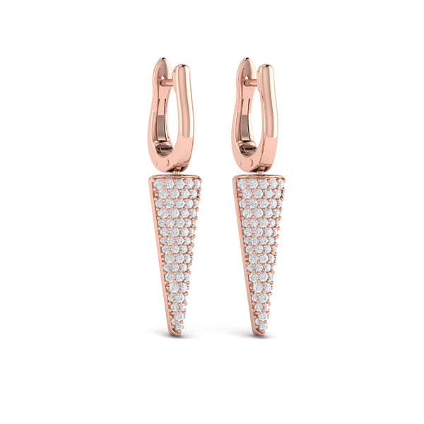 Diamond Trinity Drop Huggie Earrings