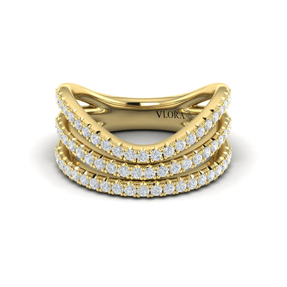 Diamond Multi-Row Curved Statement Ring