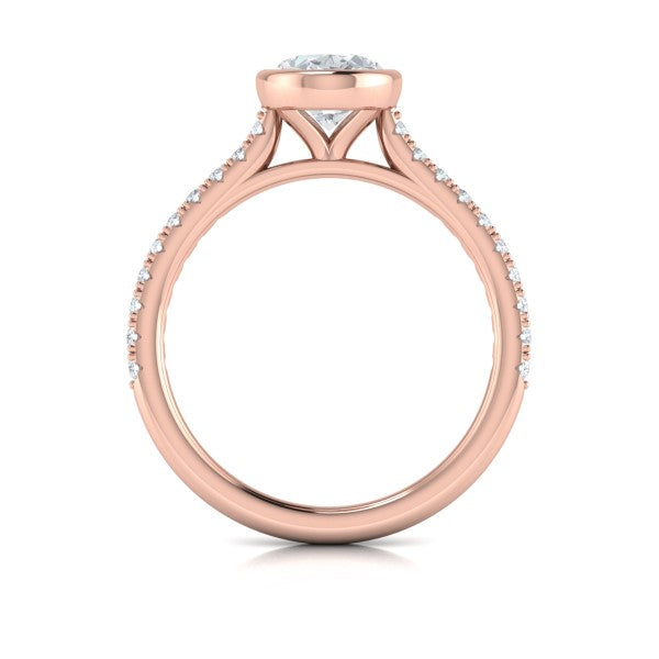 Classic Bezel Set Oval Engagement Ring