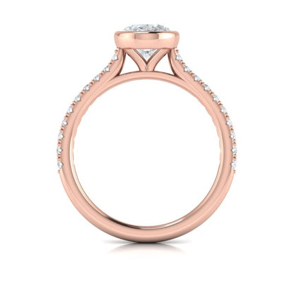 Classic Bezel Set Oval Engagement Ring