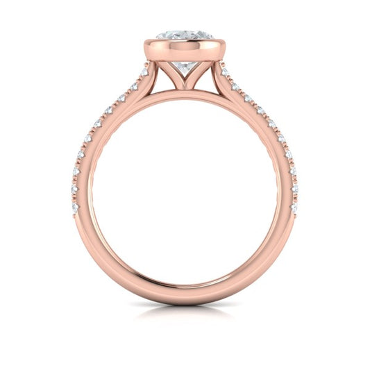 Classic Bezel Set Oval Engagement Ring