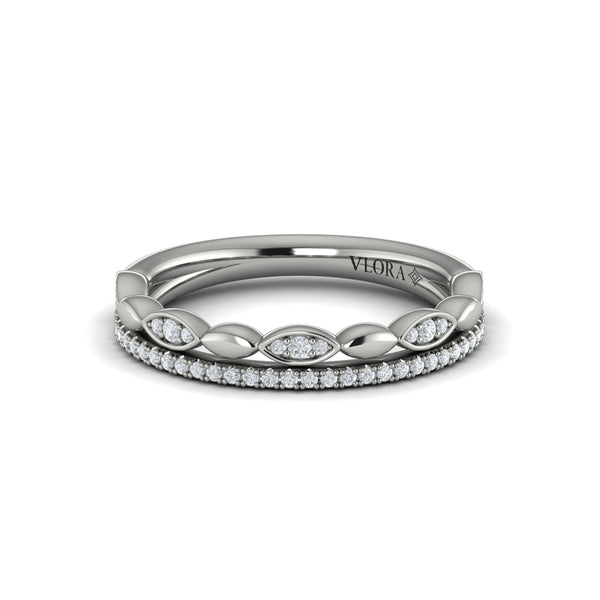 Stackables Wedding Band in Platinum by Vlora Bridal