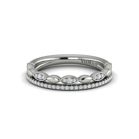 Stackables Wedding Band in Platinum by Vlora Bridal