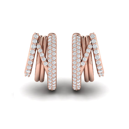 Diamond Twist Huggie Earrings