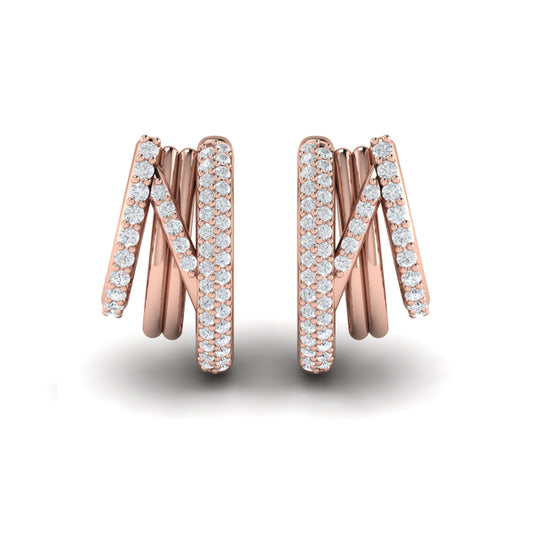 Diamond Twist Huggie Earrings