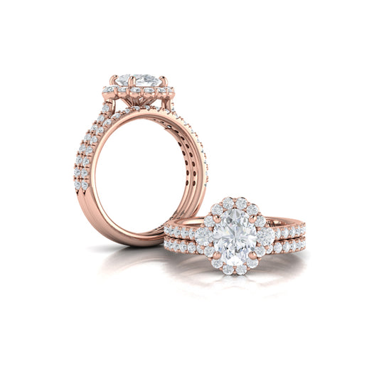 Matching Bands Wedding Band in 14K Rose Gold by Vlora Bridal