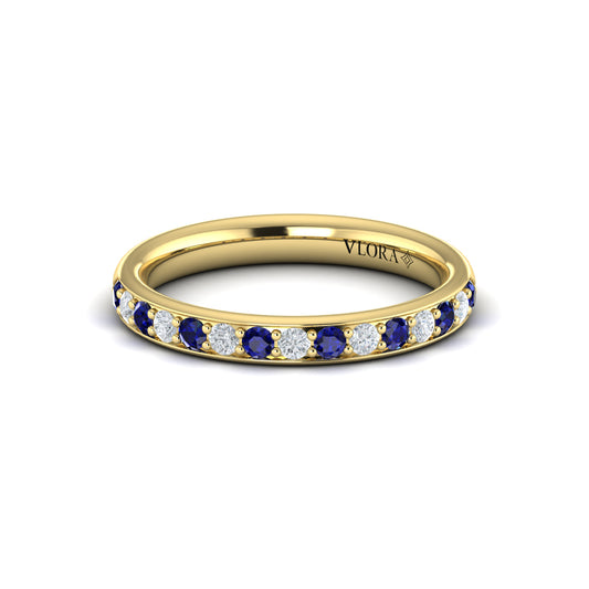 Delicate Sapphire and Diamond Stackable Band