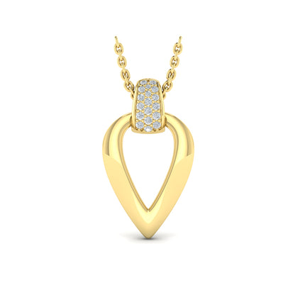 Diamond Accent Open Tear Drop Link Pendant