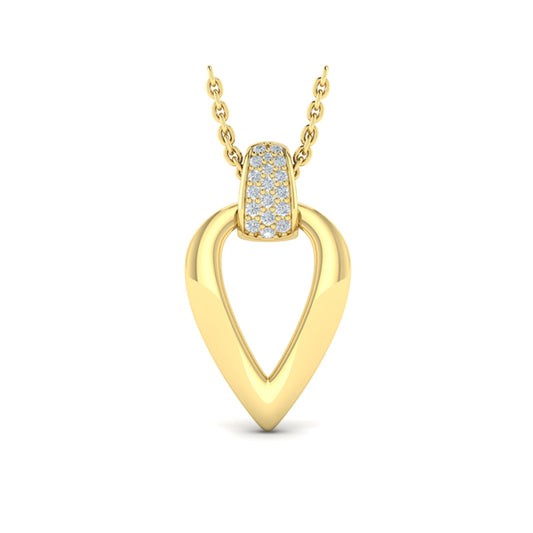 Diamond Accent Open Tear Drop Link Pendant