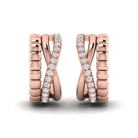 Crossed Hoop Earrings