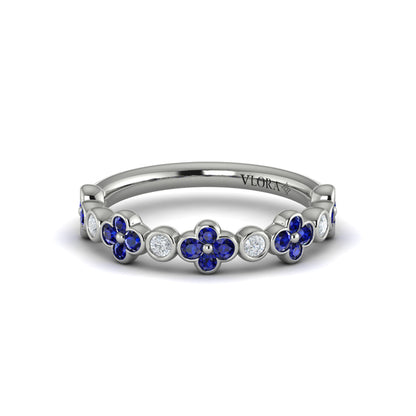 Stackables Wedding Band in 14K White Gold by Vlora Bridal