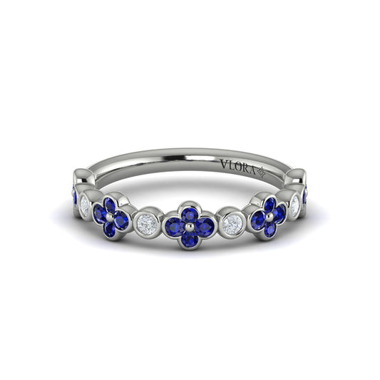 Sapphire Bloom Diamond Band