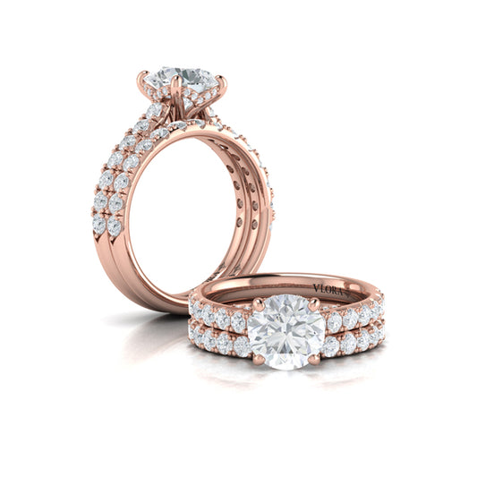 Matching Band for Timeless Cathedral Engagement Ring with Hidden Halo