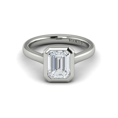 Bold Bezel Emerald Cut Engagement Ring