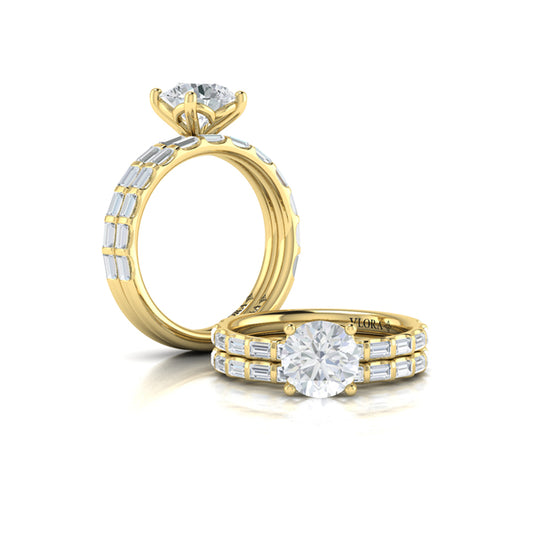 Matching Bands Wedding Band in 14K Yellow Gold by Vlora Bridal