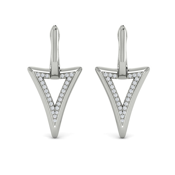 Diamond Open Double Trinity Huggie Earrings
