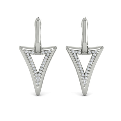 Diamond Open Double Trinity Huggie Earrings
