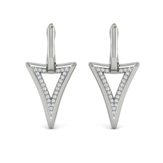 Diamond Open Double Trinity Huggie Earrings
