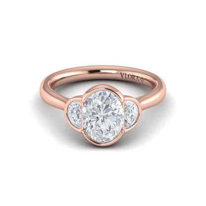 Bezel Three-Stone Engagement Ring