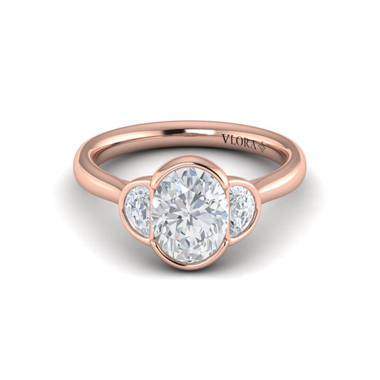Bezel Three-Stone Engagement Ring