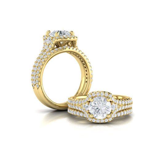 Matching Band for Double Halo Pavé Round Engagement Ring