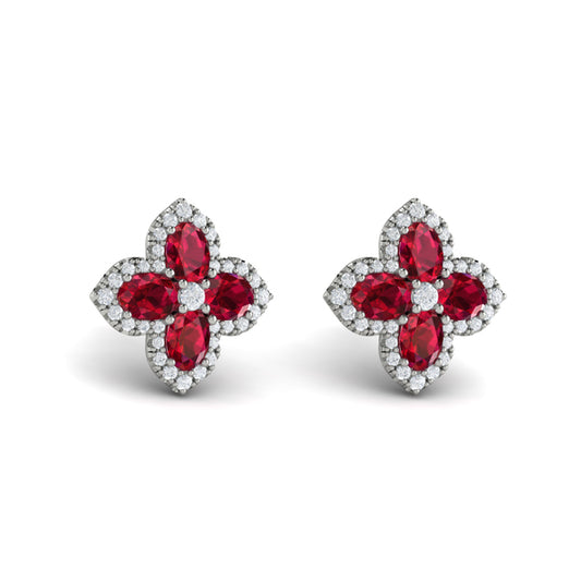 Petal Ruby Blossom Earrings