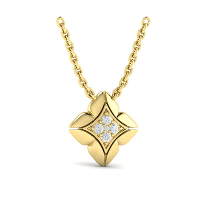 Diamond Vlora Star Floral Pendant Necklace