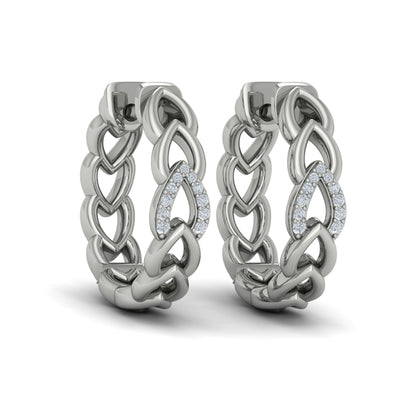 Diamond Accent Open Multi Tear Drop Link Earrings