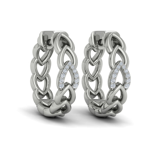 Diamond Accent Open Multi Tear Drop Link Earrings