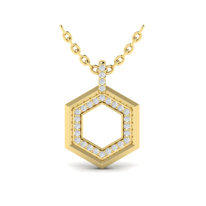 Diamond Open Honeycomb Pendant Necklace