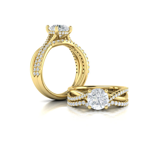 Matching Bands Wedding Band in 14K Yellow Gold by Vlora Bridal