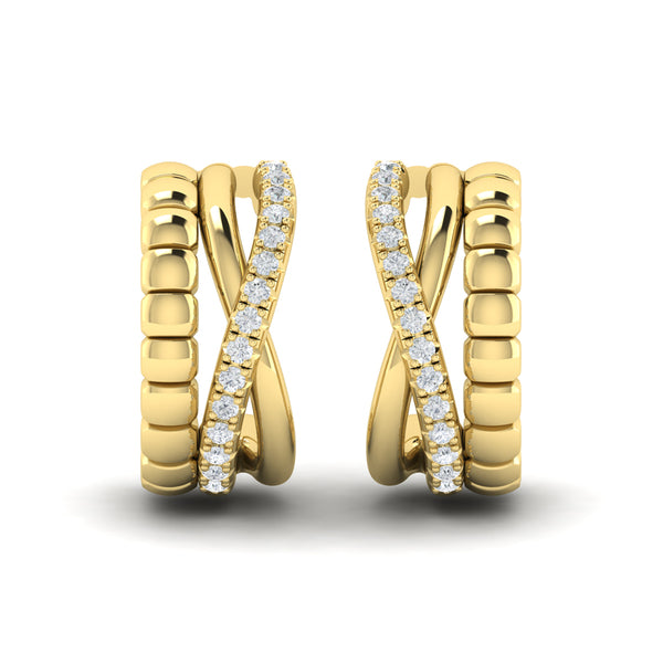 Crossed Hoop Earrings