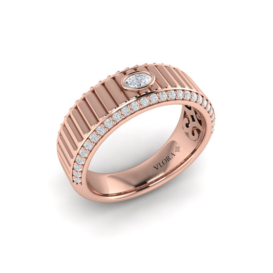 Bezel-Set Oval Diamond Ring