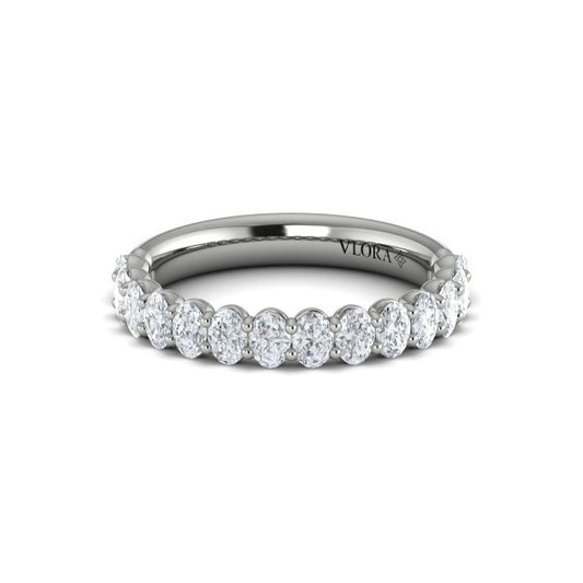 Elegant Oval Shared Prong Stackable Band