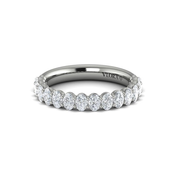 Elegant Oval Shared Prong Stackable Band
