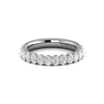 Elegant Oval Shared Prong Stackable Band