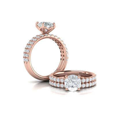Matching Bands Wedding Band in 14K Rose Gold by Vlora Bridal