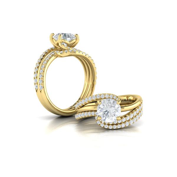 Matching Bands Wedding Band in 14K Yellow Gold by Vlora Bridal