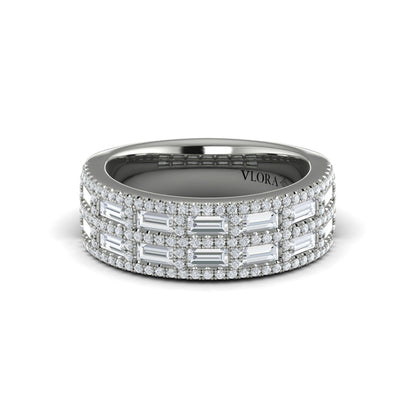 Diamond Baguette Double Row Ring