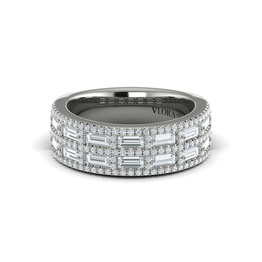 Diamond Baguette Double Row Ring
