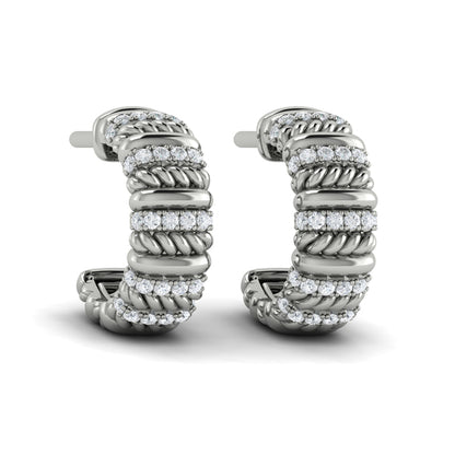 Diamond Rope Hoop Earrings