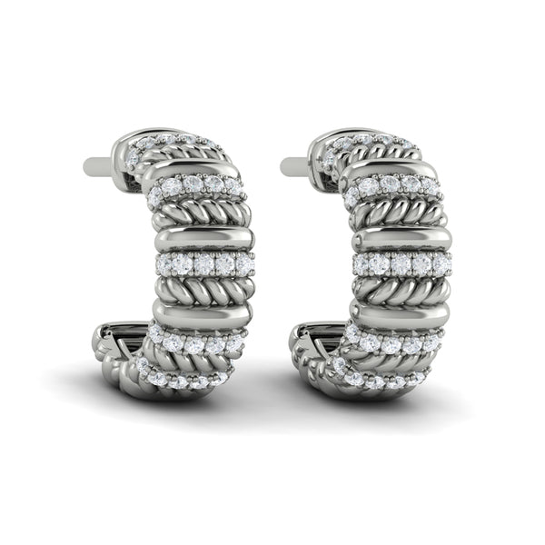 Diamond Rope Hoop Earrings