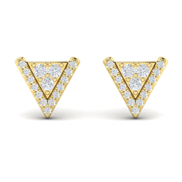 Diamond Trinity Stud Earrings