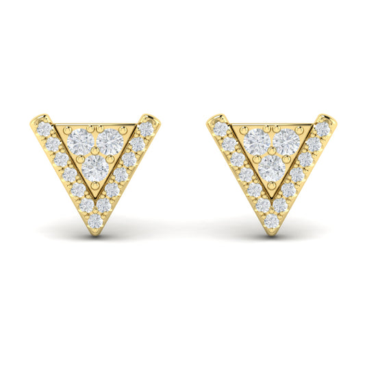 Diamond Trinity Stud Earrings