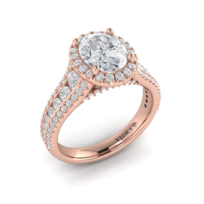 Opulent Oval Halo Engagement Ring