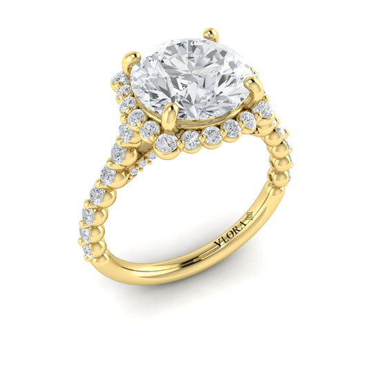 Floating Halo Round Engagement Ring