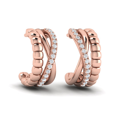 Crossed Hoop Earrings